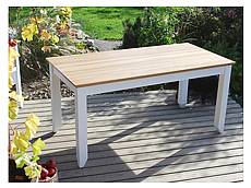 Provensálský jídelní stůl LEVANDE z masivu 140 x 80 cm bílý