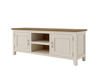 Provensálský TV stolek LEVANDE K6P z masivu krémový