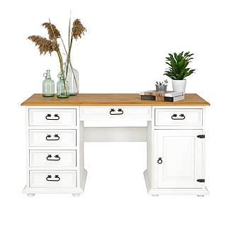 Psací stůl Classic Wood WHITE BIK03/A SKALDEM bílý vosk - světlý vosk