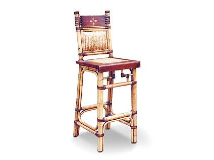 Ratanová barová židle XIAMEN s opěradlem