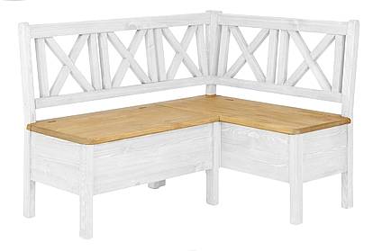 Rohová jídelní lavice Classic Wood WHITE SIL19A 150x230 cm