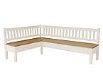 Rohová lavice LEVANDE L22 160x180 cm levá, borovice - borovice (horní deska): krémová