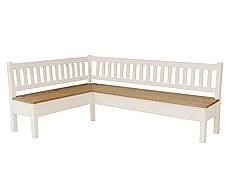 Rohová lavice LEVANDE L22 160x180 cm levá, borovice - borovice (horní deska): krémová