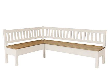 Rohová lavice LEVANDE L22 160x180 cm levá, borovice - borovice (horní deska): krémová