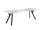 Rozkládací jídelní stůl MERLIN bílá mat/černá 90 (240) x 90 cm.