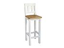 Rustikální barová židle Classic Wood WHITE SIL10
