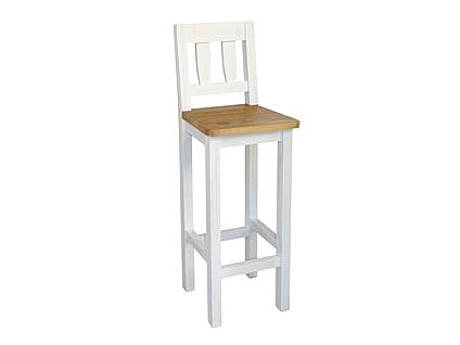 Rustikální barová židle Classic Wood WHITE SIL10
