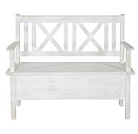 Rustikální jídelní lavice Classic Wood WHITE SIL13B 120 cm s područkami