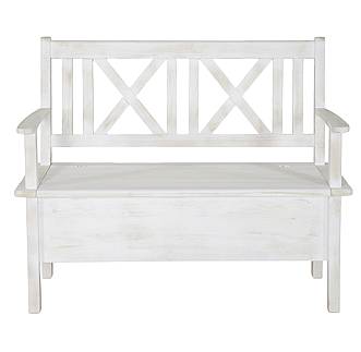 Rustikální jídelní lavice Classic Wood WHITE SIL13B 120 cm s područkami