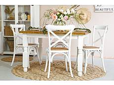 Rustikální jídelní stůl Classic Wood WHITE MES01A 180x90 cm
