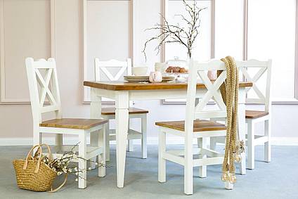 Rustikální jídelní stůl Classic Wood WHITE MES03A 200X100 cm