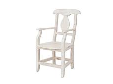 Rustikální jídelní židle Classic Wood WHITE SIL11 s područkami