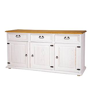 Rustikální komoda Classic Wood WHITE COM101