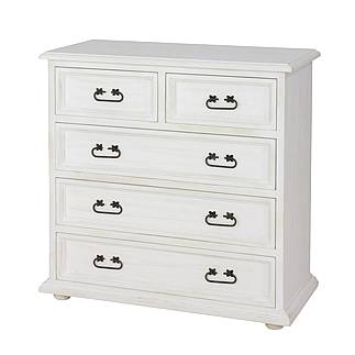 Rustikální komoda Classic Wood WHITE COM105