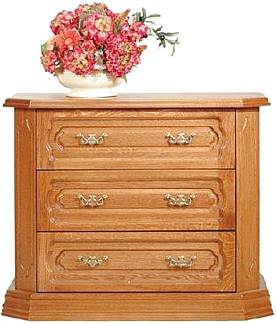 Rustikální komoda KINGA šuplíková široká