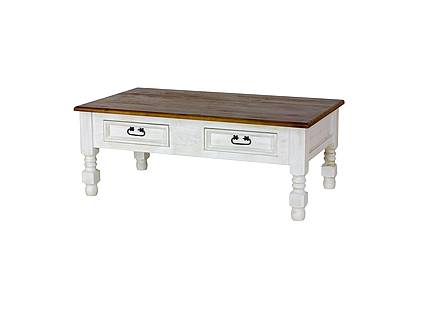 Rustikální konferenční stolek Classic Wood WHITE MES07A