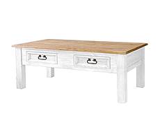 Rustikální konferenční stolek Classic Wood WHITE MES07B