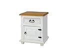 Rustikální noční stolek Classic Wood WHITE COM115