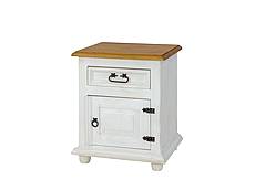 Rustikální noční stolek Classic Wood WHITE COM115