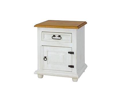 Rustikální noční stolek Classic Wood WHITE COM115