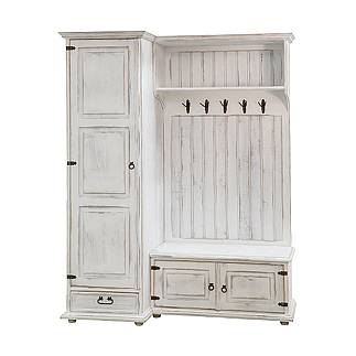 Rustikální předsíňová stěna Classic Wood WHITE GAB04
