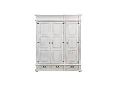 Rustikální šatní skříň Classic Wood WHITE SZY08/1
