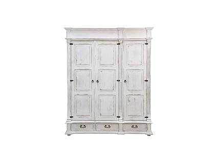 Rustikální šatní skříň Classic Wood WHITE SZY08/1