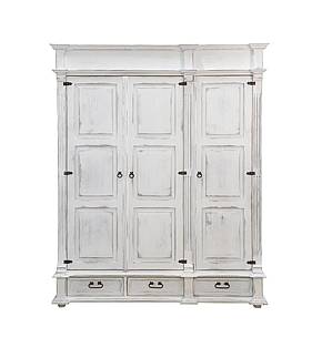Rustikální šatní skříň Classic Wood WHITE SZY08/2