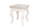 Rustikální taburet Classic Wood WHITE LUD16 čalouněný