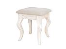 Rustikální taburet Classic Wood WHITE LUD16 čalouněný