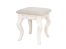 Rustikální taburet Classic Wood WHITE LUD16 čalouněný