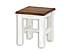 Rustikální taburet Classic Wood WHITE SIL21
