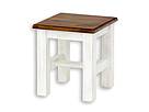 Rustikální taburet Classic Wood WHITE SIL21