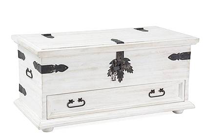 Rustikální úložná truhla Classic Wood WHITE COS15