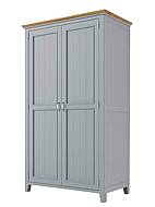 Skříň LEVANDE SLIM W2P s policemi: šedomodrá