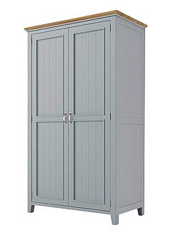 Skříň LEVANDE SLIM W2P s policemi: šedomodrá