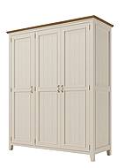 Skříň LEVANDE W3P z masivu krémová