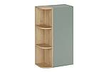 Skříňka do koupelny ASTER zelená/dub cremona s regálem