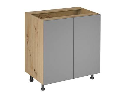 Spodní kuchyňská skříňka LANGEN D80 - světle šedá/dub artisan