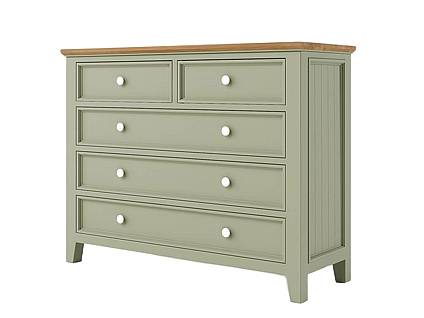 Šuplíková komoda Levande K8P5S z masivu olivová