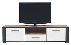Televizní stolek NAOMI NA1 - dub sonoma/bílý lesk - grafit