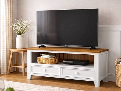 TV stolek LEVANDE AIR K1P z masivu bílý