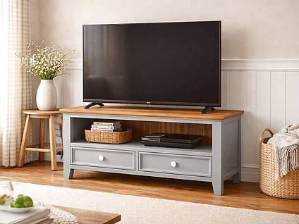 TV stolek LEVANDE AIR K1P z masivu šedomodrý