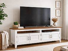 TV stolek LEVANDE AIR K5P s dubovou deskou :bílý