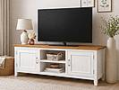 TV stolek LEVANDE bílý K6P SLIM s dubovou deskou:bílá