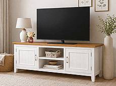 TV stolek LEVANDE bílý K6P SLIM s dubovou deskou:bílá