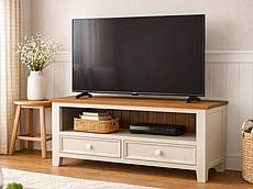 TV stolek LEVANDE SLIM K1P z masivu krémový