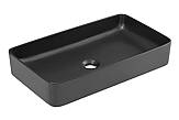 Umyvadlo na desku SLIM 2 BLACK 60 - 61 cm