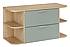 Umyvadlová skříňka ASTER 100 cm zelená/dub cremona s regály