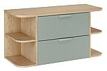 Umyvadlová skříňka ASTER 100 cm zelená/dub cremona s regály